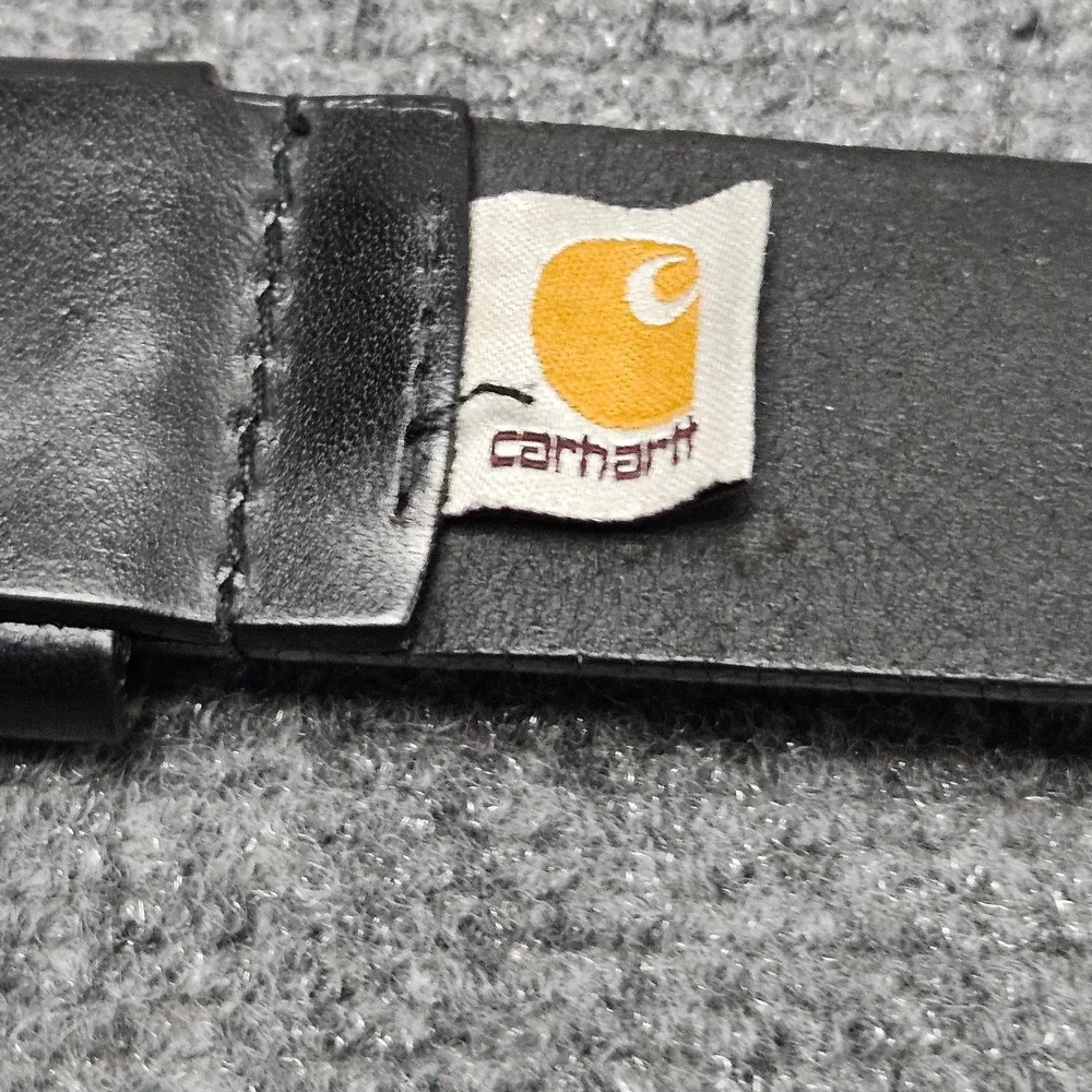 Carhartt Leather Belt Mens 42 Black Anvil Italian Brass Buckle Workwear 2203